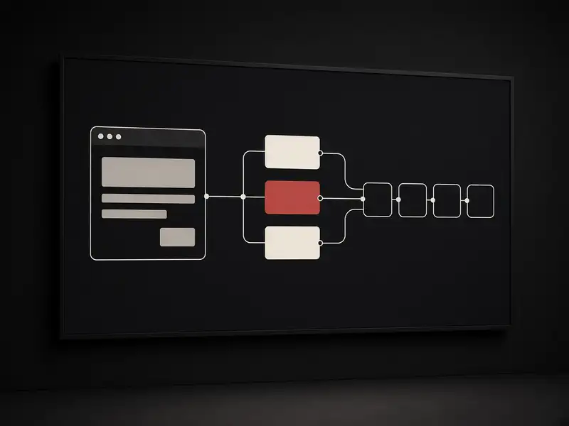A system diagram: an application connected to contract blocks and a short chain, one block in cinnabar.